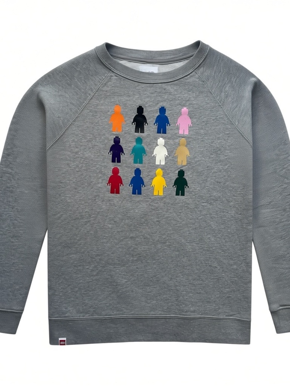 Lego Grey Sweatshirt with Multicolor Minifigure Grid